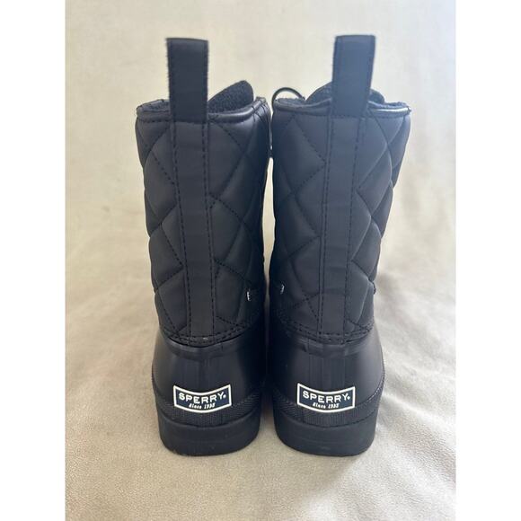Sperry Top-Sider Women's Black Gosling Duck Rain Boots Size 10 Quilted - Picture 4 of 6